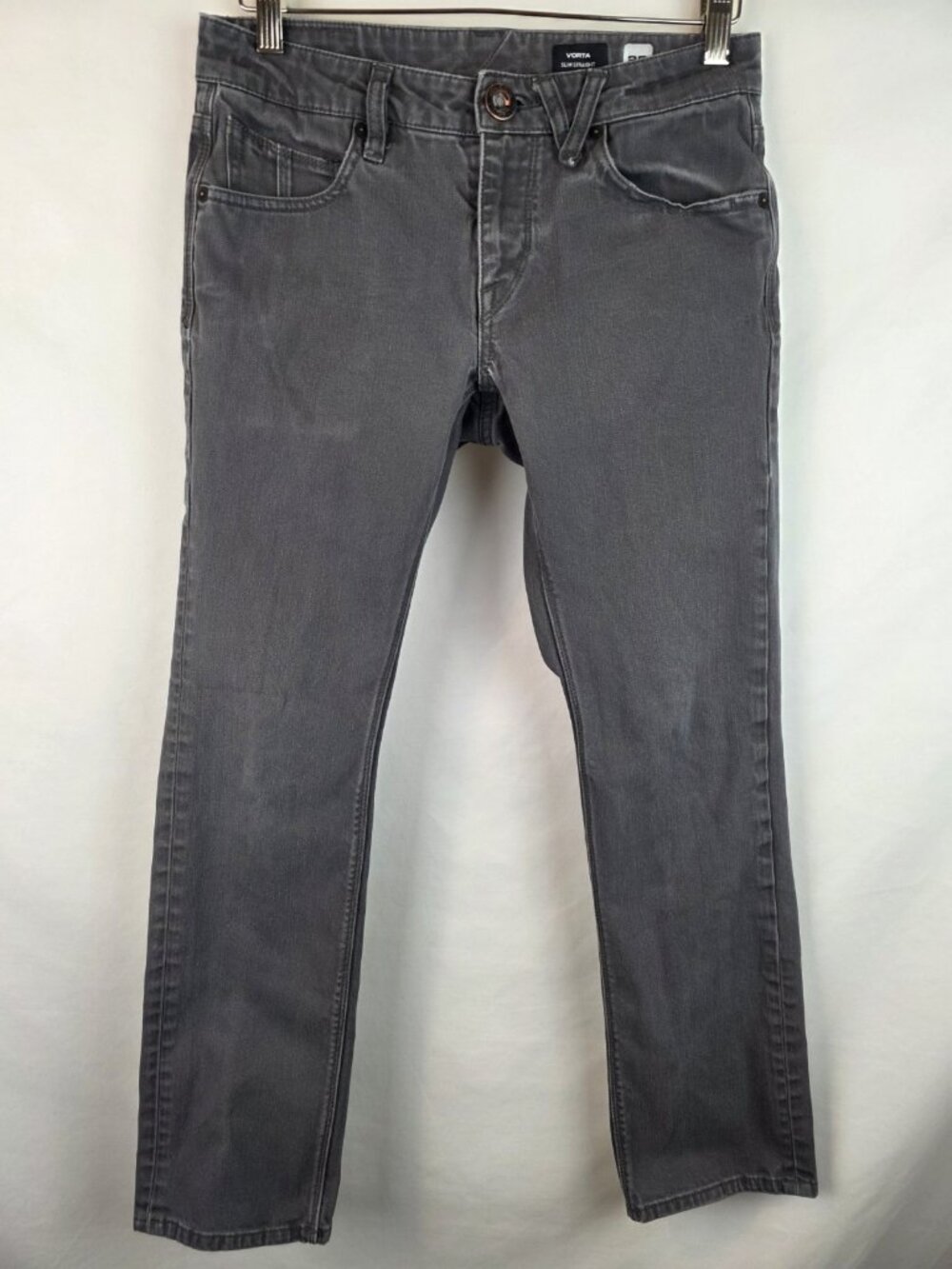 Volcom Jeans Men's Size 28 Gray Vorta Slim Straight Denim Jean Pants